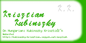 krisztian kubinszky business card